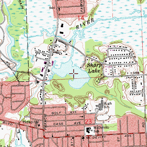 Topographic Map of Sharp Lake, MI