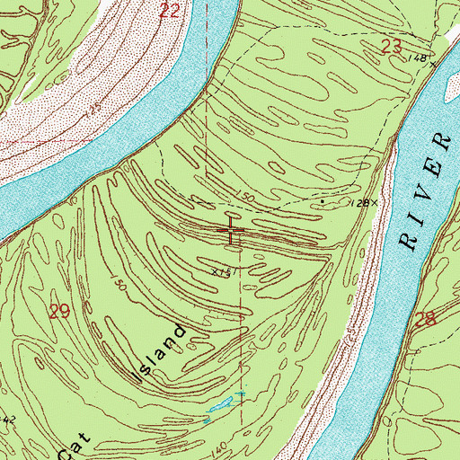 Topographic Map of Whiskey Chute, AR
