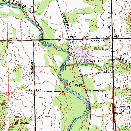 Topographic Map of Shaw Creek, MI