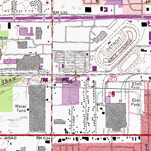 Topographic Map of Shaw Drain, MI