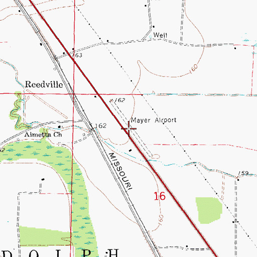 Topographic Map of Mayer Airport (historical), AR