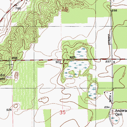Topographic Map of Shaw School, MI