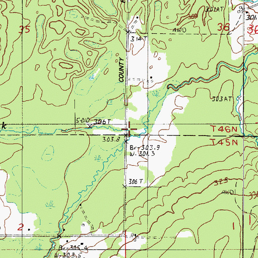Topographic Map of Sheen Creek, MI