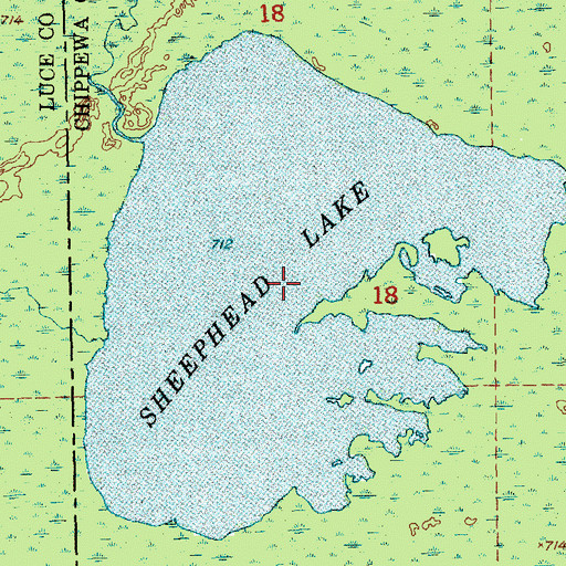 Topographic Map of Sheephead Lake, MI