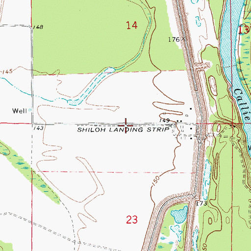 Topographic Map of Shiloh Landing Strip (historical), AR