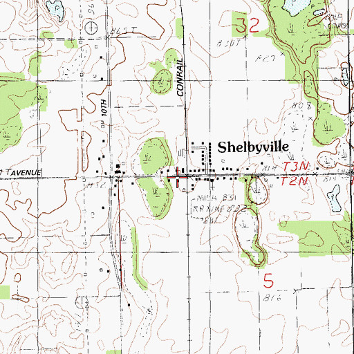 Topographic Map of Shelbyville, MI