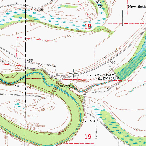 Topographic Map of Bear Slough, AR