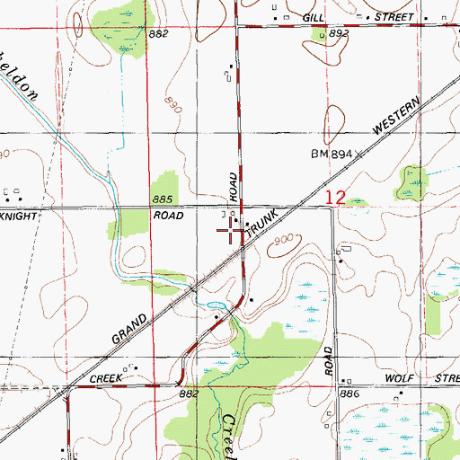 Topographic Map of Sheldon School, MI