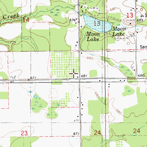 Topographic Map of Sheldon School, MI