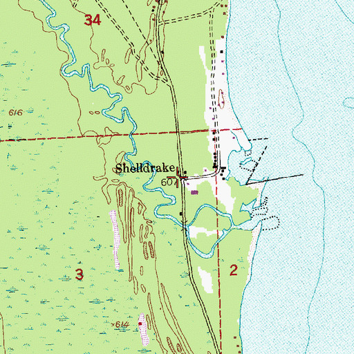 Topographic Map of Shelldrake, MI