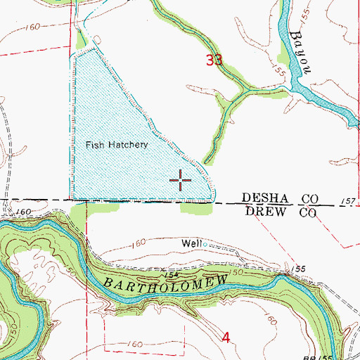 Topographic Map of Belle Anderson Brake (historical), AR