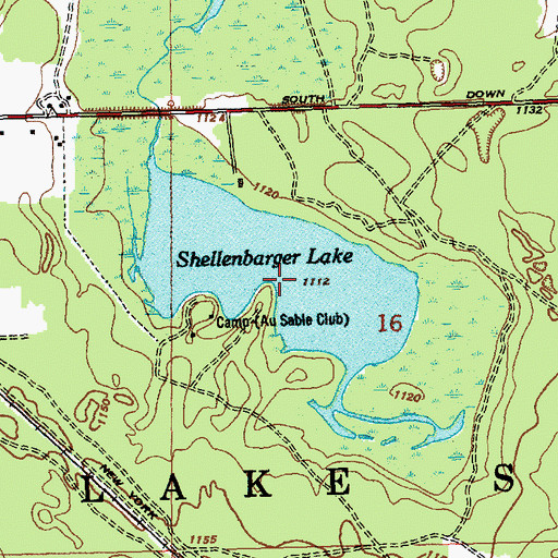 Topographic Map of Shellenbarger Lake, MI