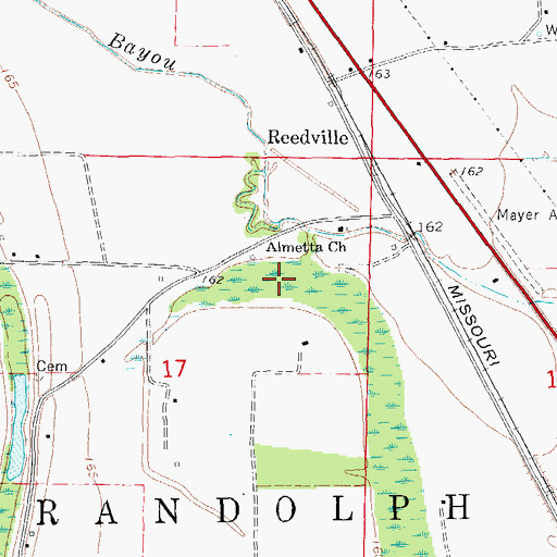 Topographic Map of Curry Brake, AR