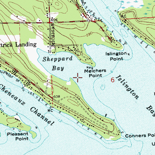 Topographic Map of Sheppard Bay, MI