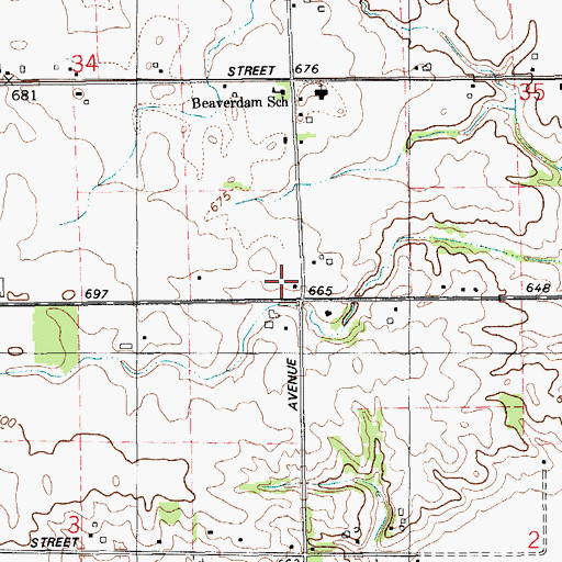 Topographic Map of Sherbourne School, MI