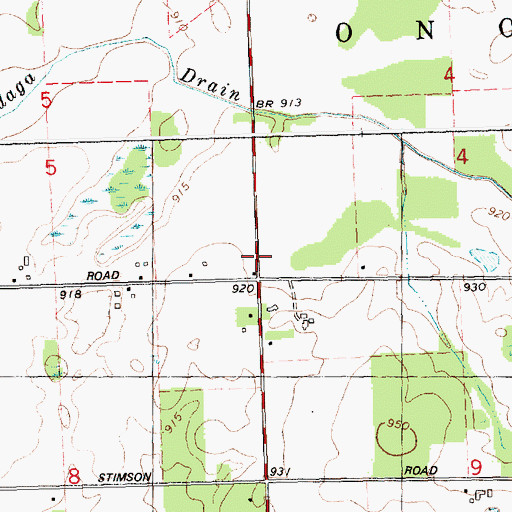 Topographic Map of Sherd School, MI