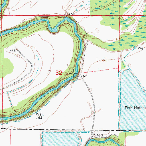 Topographic Map of Raddish Bend, AR