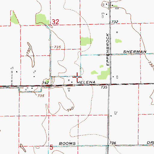 Topographic Map of Sherman Drain, MI