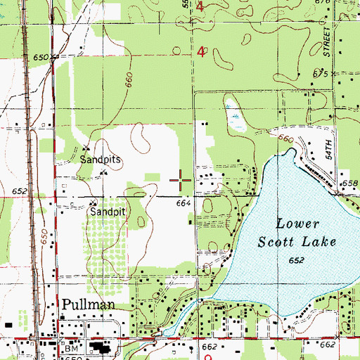 Topographic Map of Sherman Park, MI