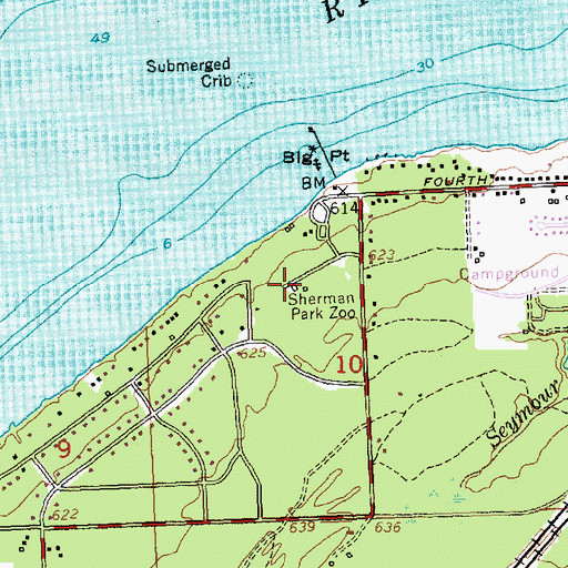 Topographic Map of Sherman Park Zoo, MI