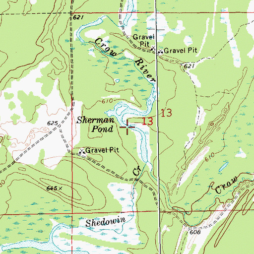 Topographic Map of Sherman Pond, MI