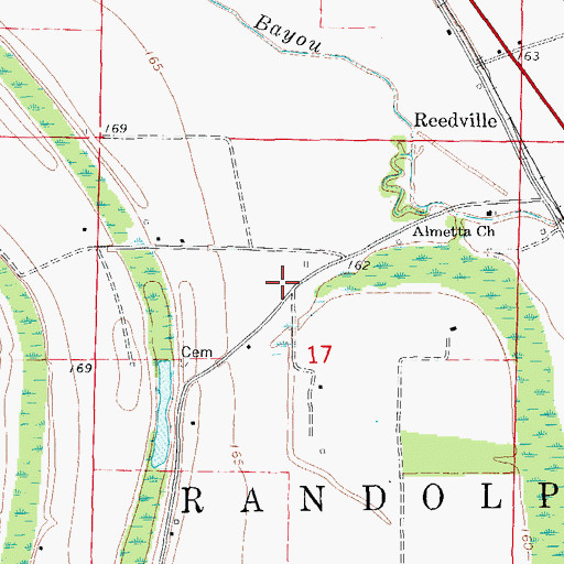 Topographic Map of Reedville School (historical), AR