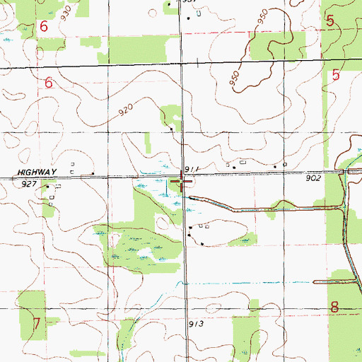 Topographic Map of Sherman School, MI