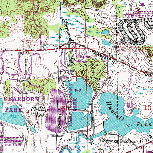 Topographic Map of Sherwood Creek, MI