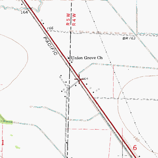 Topographic Map of Rotan, AR