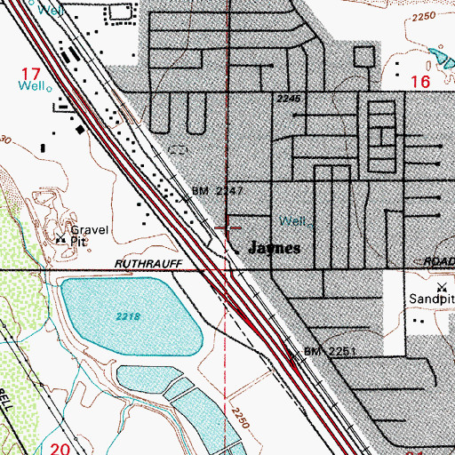 Topographic Map of Jaynes, AZ