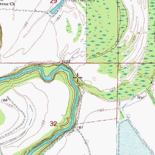 Topographic Map of Walnut Grove Church (historical), AR