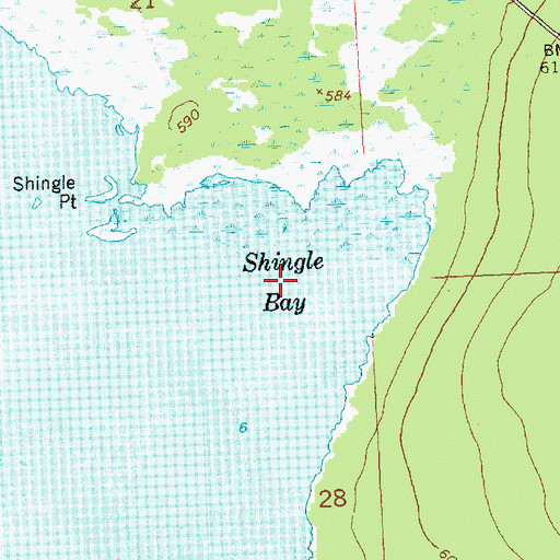 Topographic Map of Shingle Bay, MI