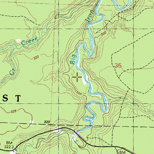 Topographic Map of Shiras Creek, MI