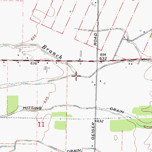 Topographic Map of Shober Number One Drain, MI