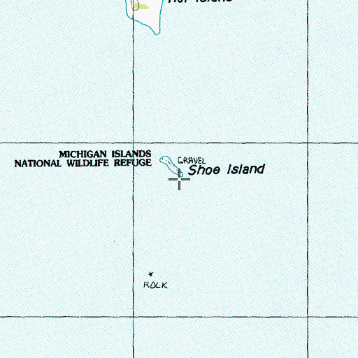 Topographic Map of Shoe Island, MI