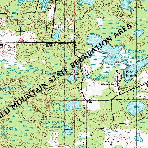 Topographic Map of Shoe Lake, MI
