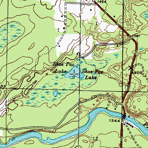 Topographic Map of Shoe Pac Lake, MI