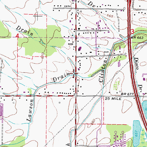 Topographic Map of Shooke Drain, MI