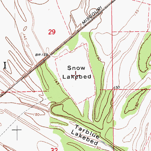 Topographic Map of Snow Lake (historical), AR