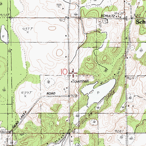 Topographic Map of Shultz School, MI