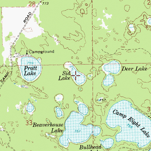 Topographic Map of Sid Lake, MI