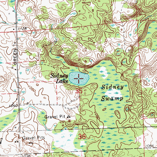 Topographic Map of Sidney Lake, MI