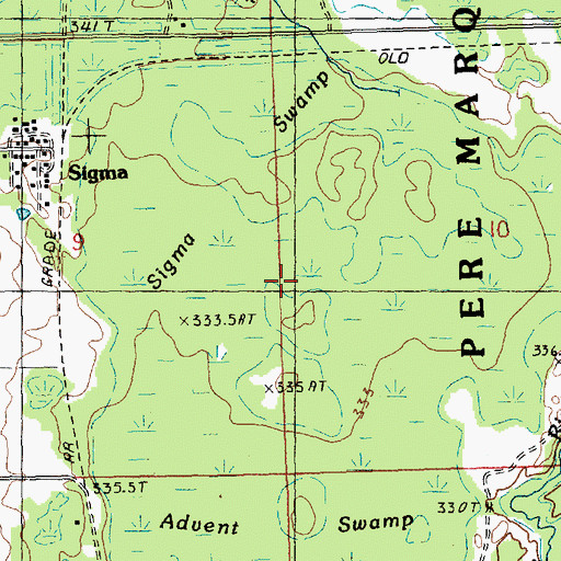 Topographic Map of Sigma Swamp, MI