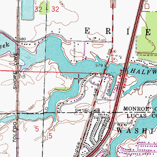 Topographic Map of Silver Creek, MI