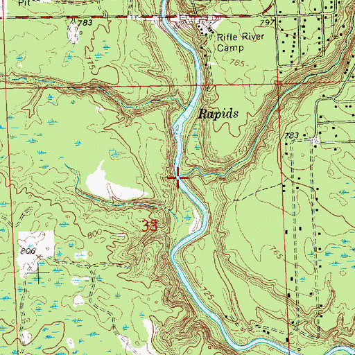 Topographic Map of Silver Creek, MI