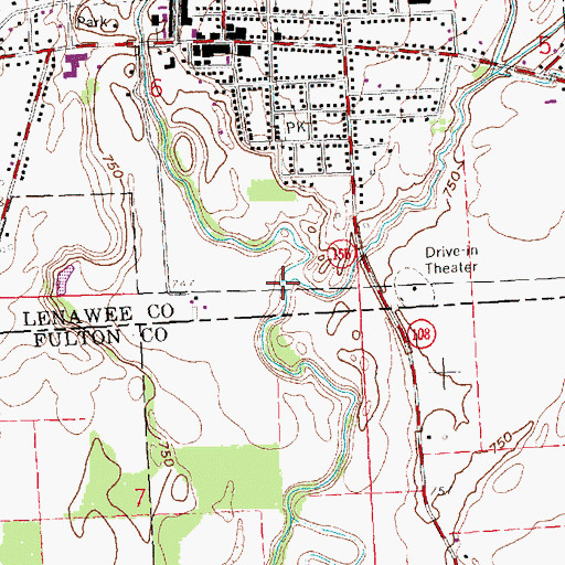 Topographic Map of Silver Creek, MI