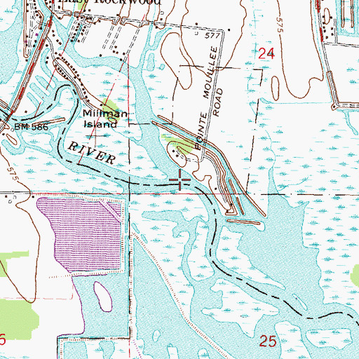 Topographic Map of Silver Creek, MI