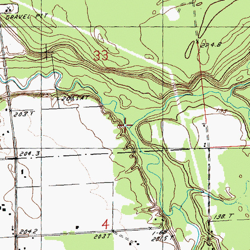 Topographic Map of Silver Creek, MI