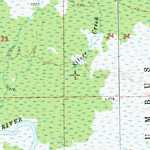 Topographic Map of Silver Creek, MI