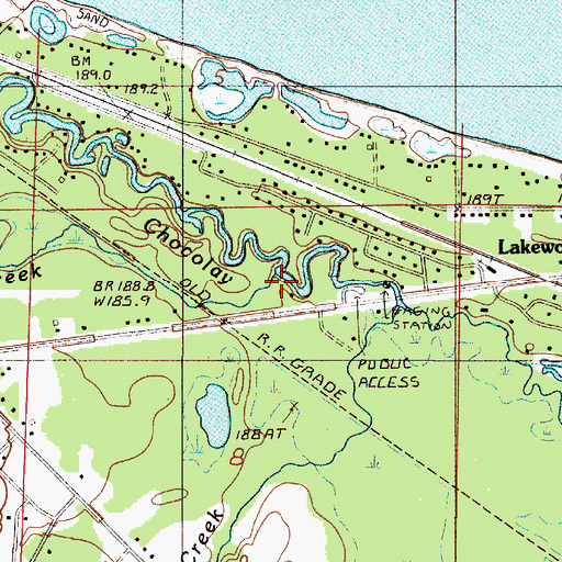 Topographic Map of Silver Creek, MI